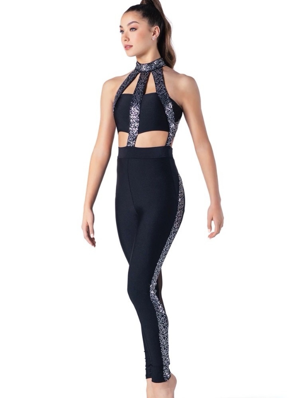 Black/silver unitard AXS